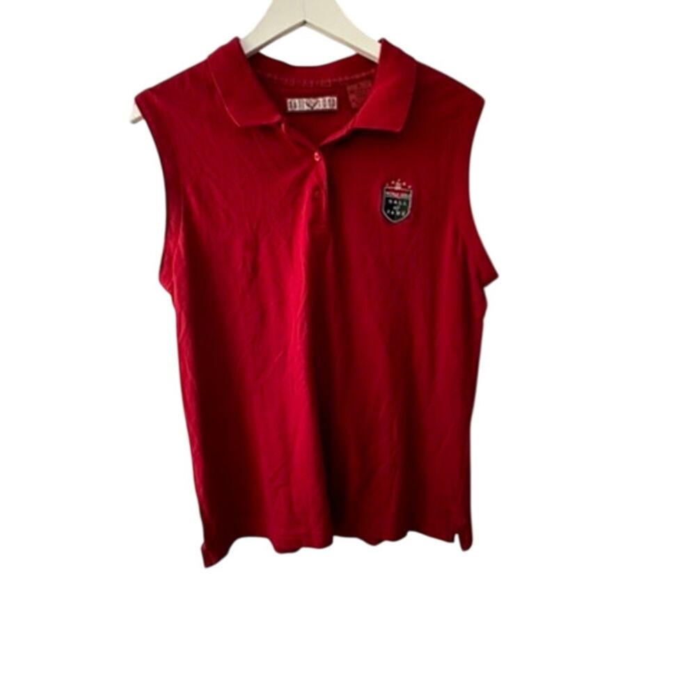 Kate Lord Red WORLD GOLF HALL OF FAME Sleeveless Polo Shirt Women's XL